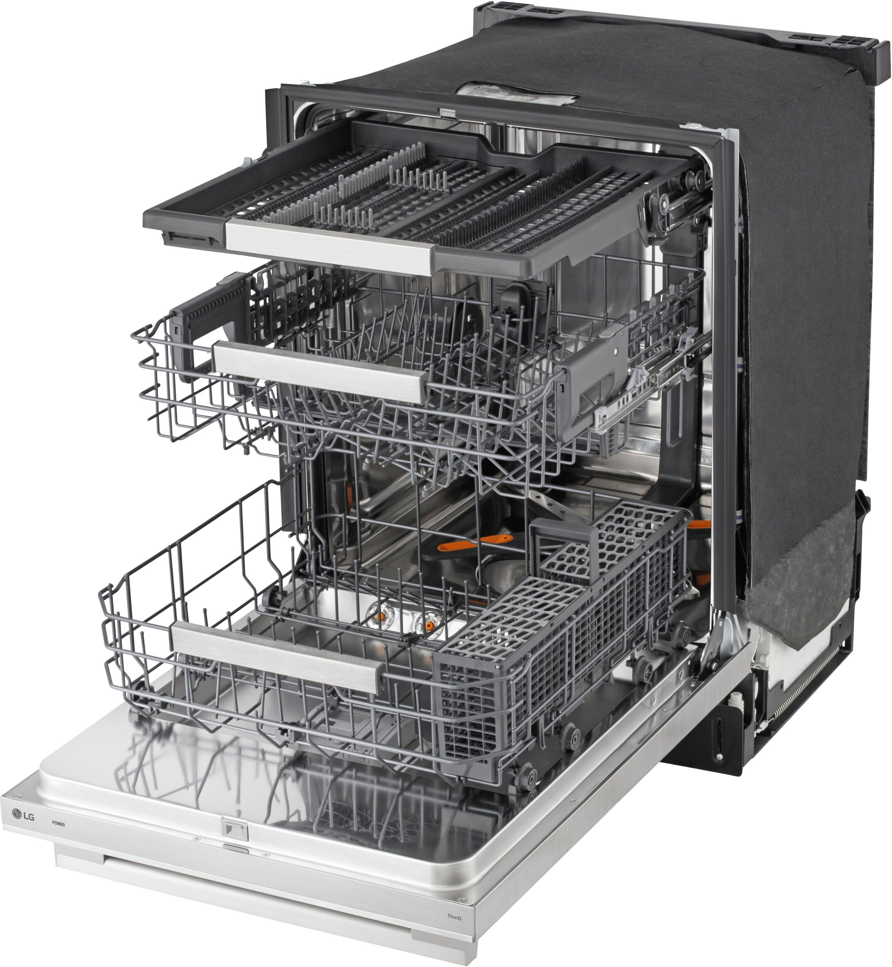 Alt View 17. LG - FlushFit 24" Top Control Smart Built-In Stainless Steel Tub Dishwasher with 3rd Rack, 1 Hour Wash & Dry Cycle and 42dBA - Stainless Steel.