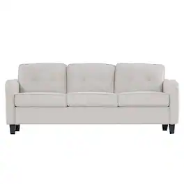 Boyel Living - Modern 3-Piece Linen Fabric Living Room Set - Beige and Black