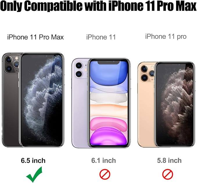 Only Compatible with iPhone 11 Pro Max, iPhone 11 Pro Max, iPhone 11, iPhone 11 Pro, 6.5 inch, 6.1 inch, 5.8 inch