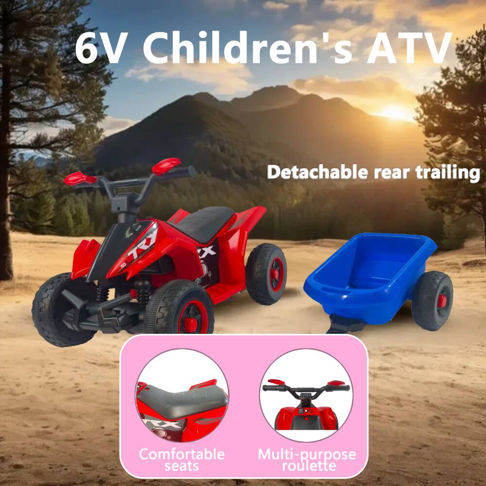 6V Children's ATV

- Detachable rear trailing
- Comfortable seats
- Multi-purpose roulette