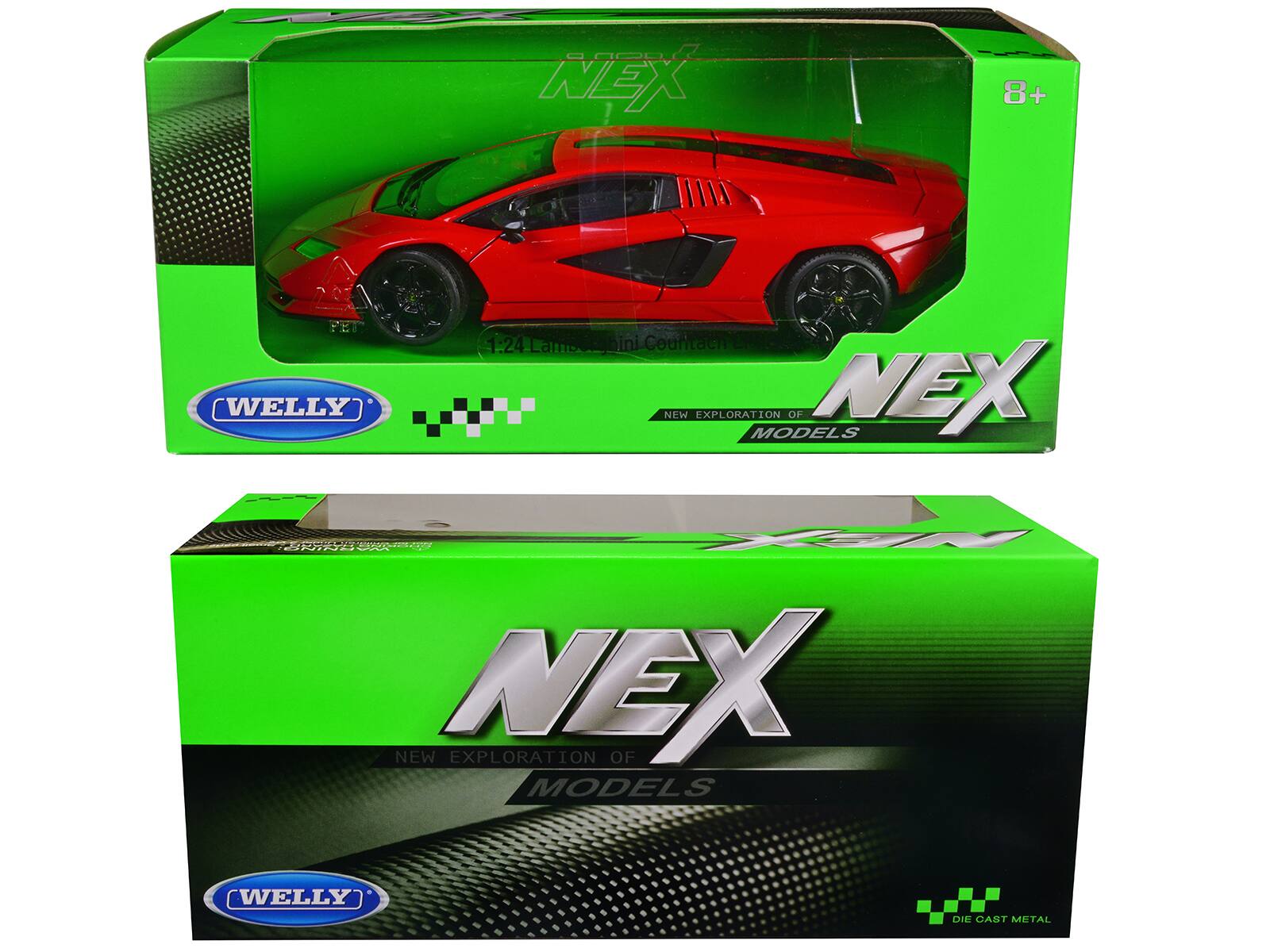 NEX 8+ WELLY 1:24 Lamborghini Countach NEW EXPLORATION MODELS OF NEX NEW NEX EXPLORATION OF MODELS WELLY DIE CAST METAL