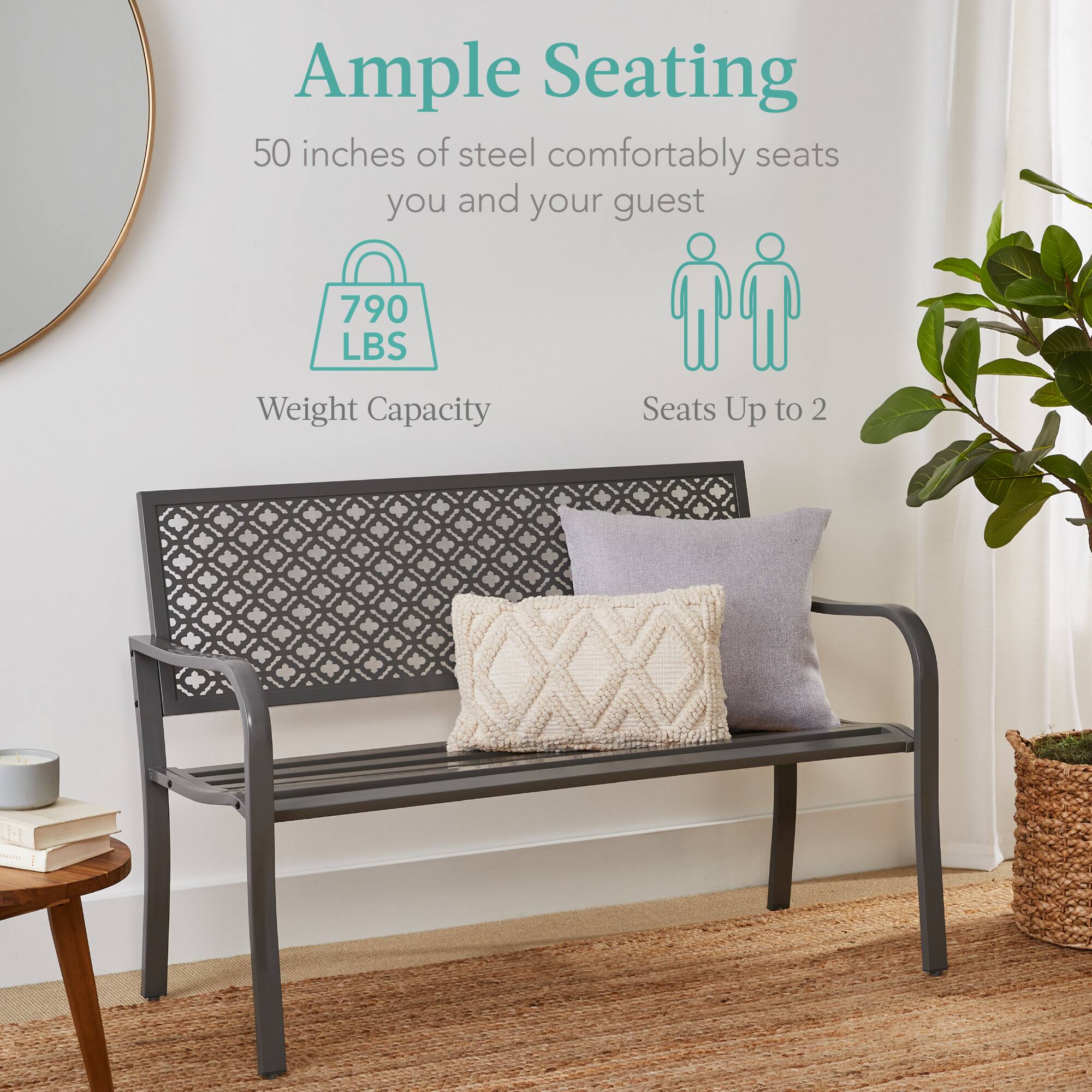 Ample Seating

50 inches of steel comfortably seats you and your guest

790 LBS Weight Capacity

Seats Up to 2