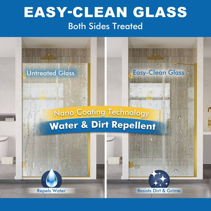 EASY-CLEAN GLASS  
Both Sides Treated  

Untreated Glass  
Easy-Clean Glass  

Nano Coating Technology  
Water & Dirt Repellent  

Repels Water  
Resists Dirt & Grime