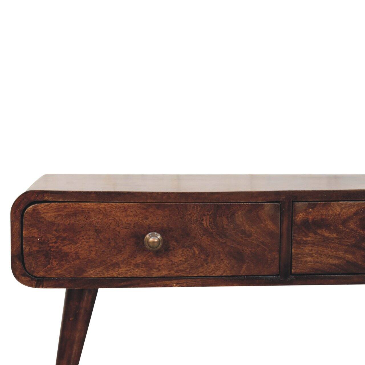 Left. Artisan Furniture - Artisan Furniture Solid Wood California Walnut Sonata Coffee Table, 2 Drawers, Dark Brown - Brown.