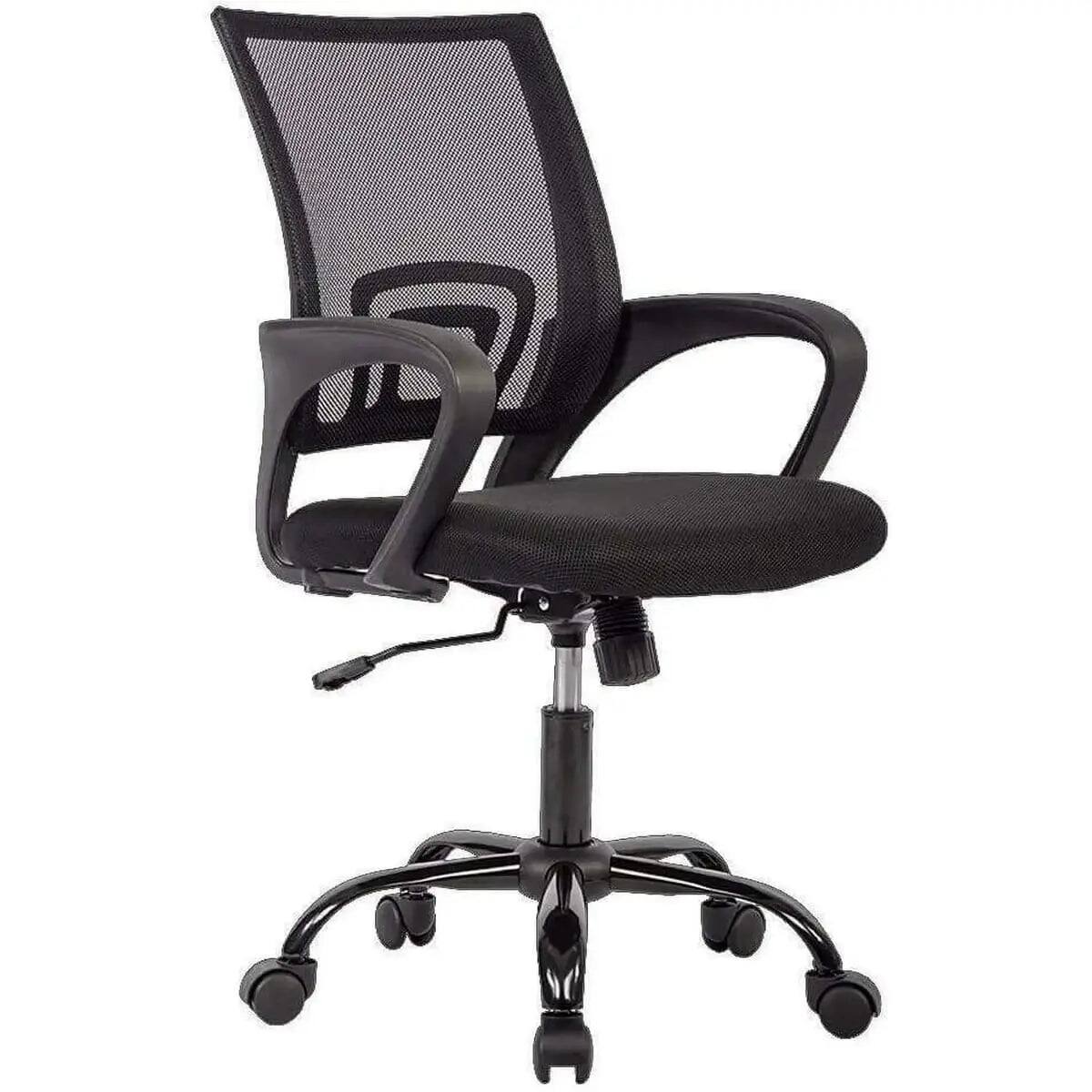 Front. blue - Ergonomic Mesh Office Chair - Lumbar Support & Adjustable Height - Blue; orange; green; burgundy.