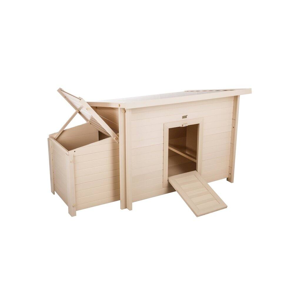 Left. New Age Pet - ECOFLEX Fontana Chicken Barn in Tan - Maple.