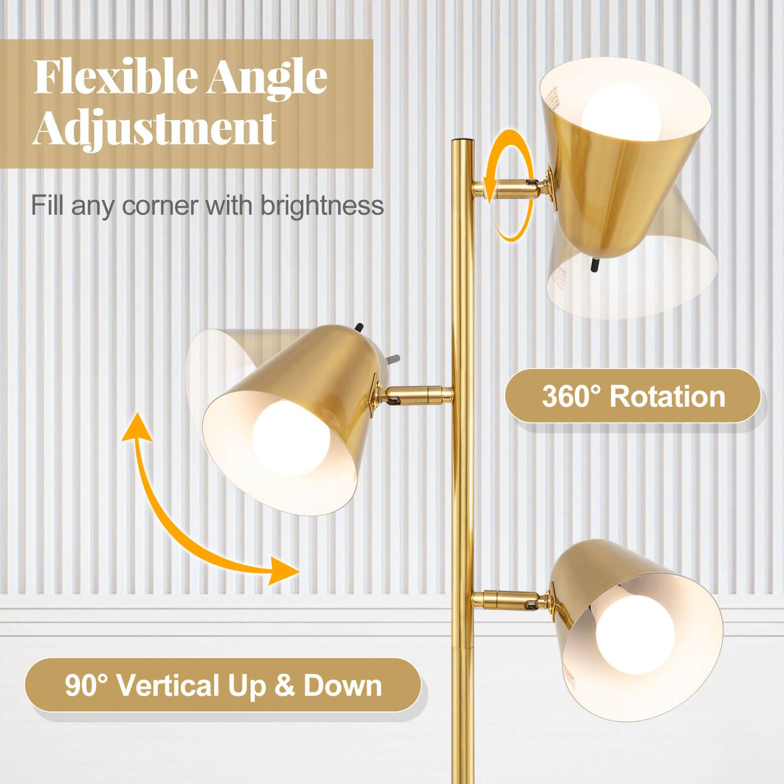 Flexible Angle Adjustment  
Fill any corner with brightness  

360° Rotation  

90° Vertical Up & Down