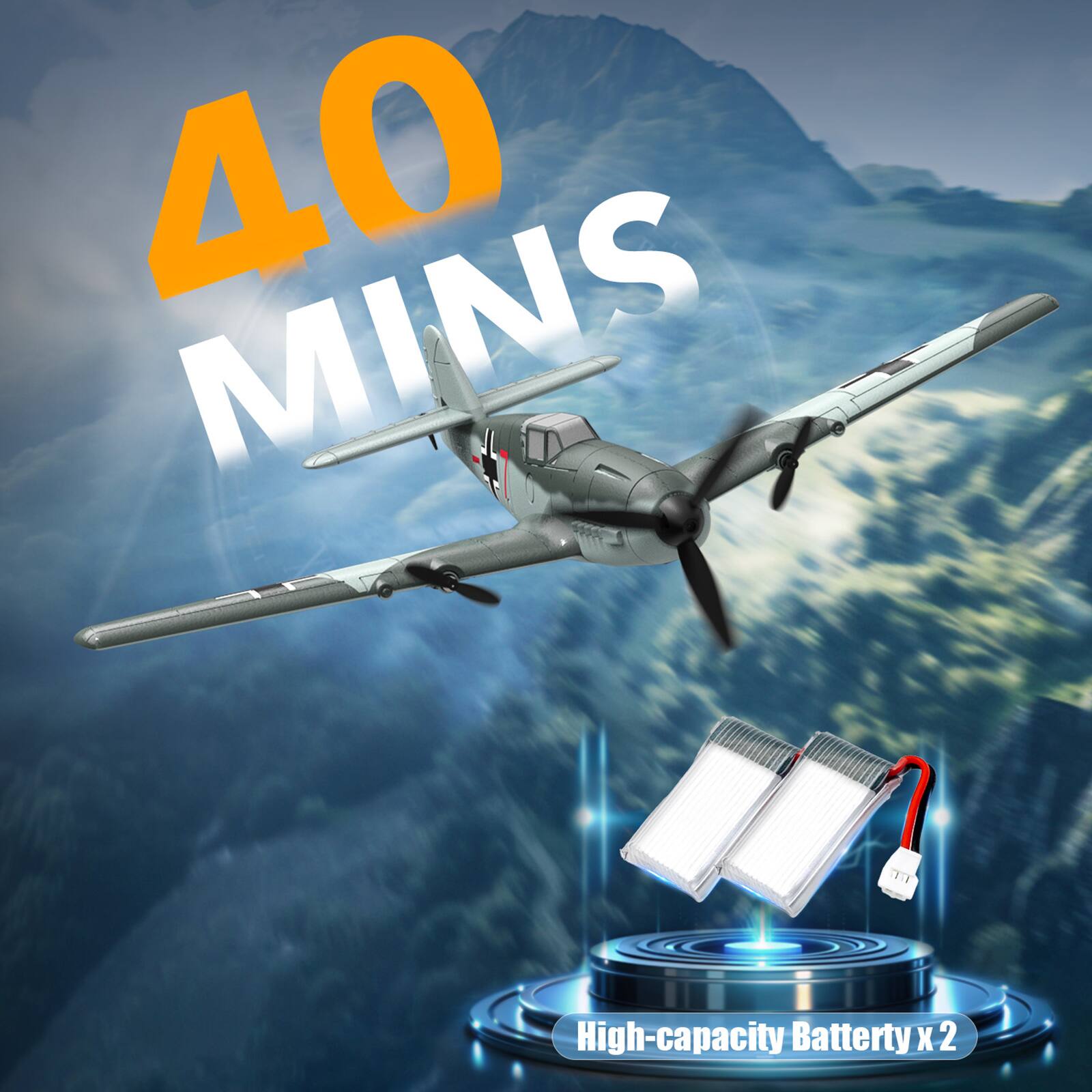 40 MINS  
High-capacity Battery x 2