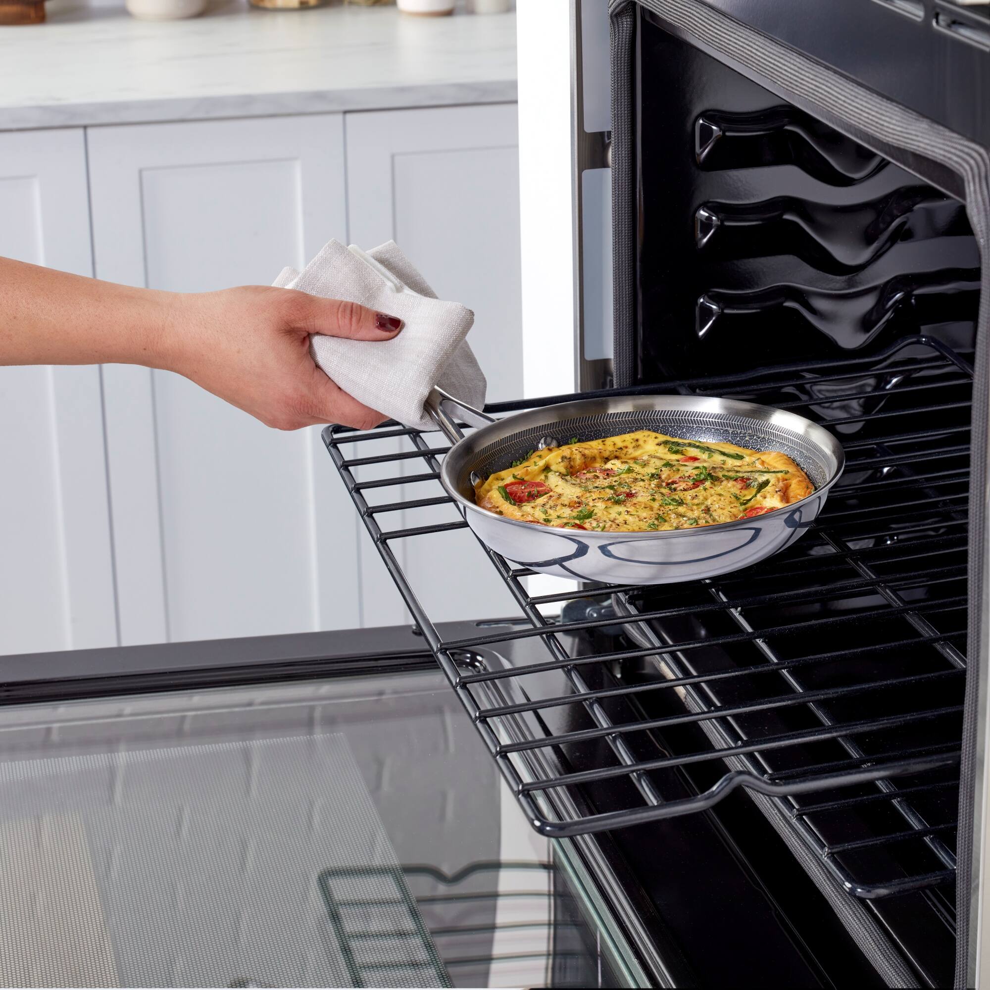 Alt View 4. Henckels - Henckels Paradigm Ceramic 8-inch Stainless Steel Dual Performance Fry Pan - Stainless Steel.