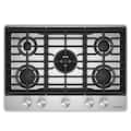 KitchenAid - 30 in. Gas Cooktop with 5 Burners and Integrated Wok Grate - Stainless Steel