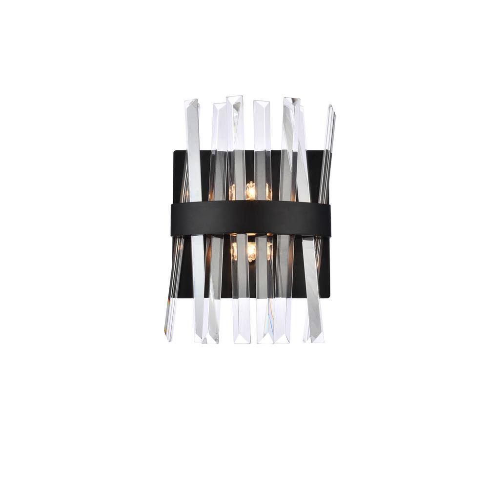 Alt View 3. Elegant Lighting - Serephina 8 inch crystal bath sconce in black - Black.