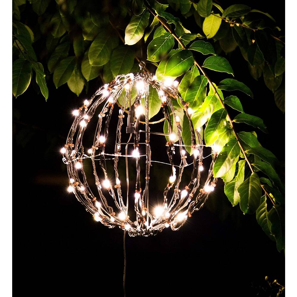 Alt View 2. RTMB - 12" Warm LED Christmas Light Ball, Indoor/Outdoor, Waterproof w/ Timer.