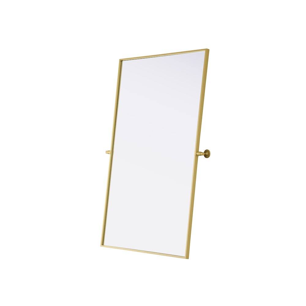 Alt View 3. Elegant Kitchen and Bath - Amoura 48X30 Pivot Mirror In Brass - Brass.