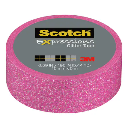 Scotch Expressions Glitter Tape
3M
0.59 IN x 196 IN (5.44 YD)
15 mm x 5 m