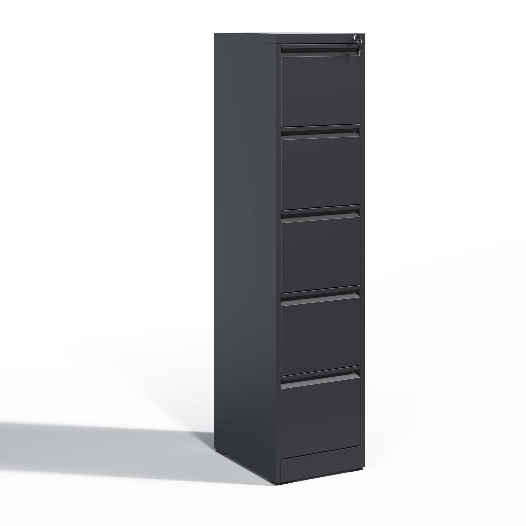Alt View 5. Lycvki - 5-Drawer Metal Vertical File Cabinet with Lock - A4 Legal/Letter Size - Black.