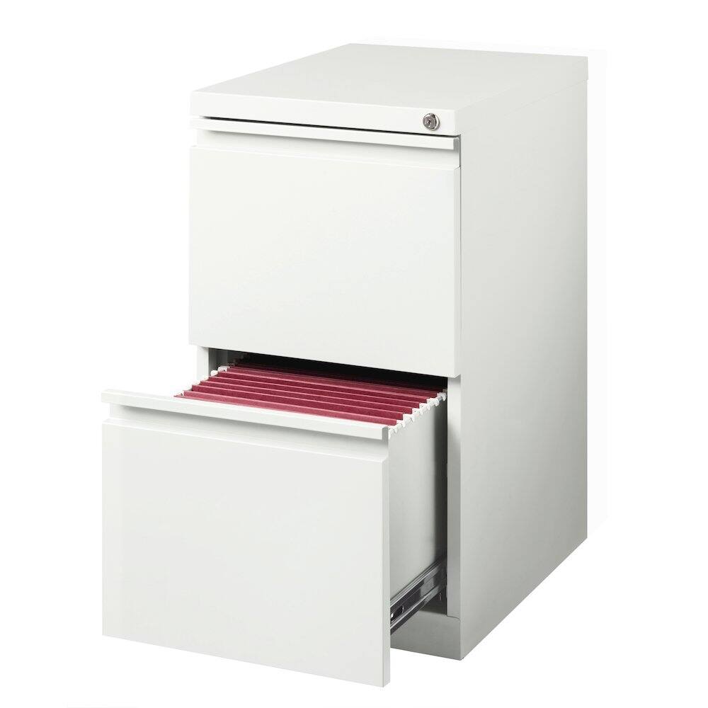 Alt View 2. Hirsh - Hirsh 20" Deep Mobile Pedestal File Cabinet 2 Drawer File-File, White - White.