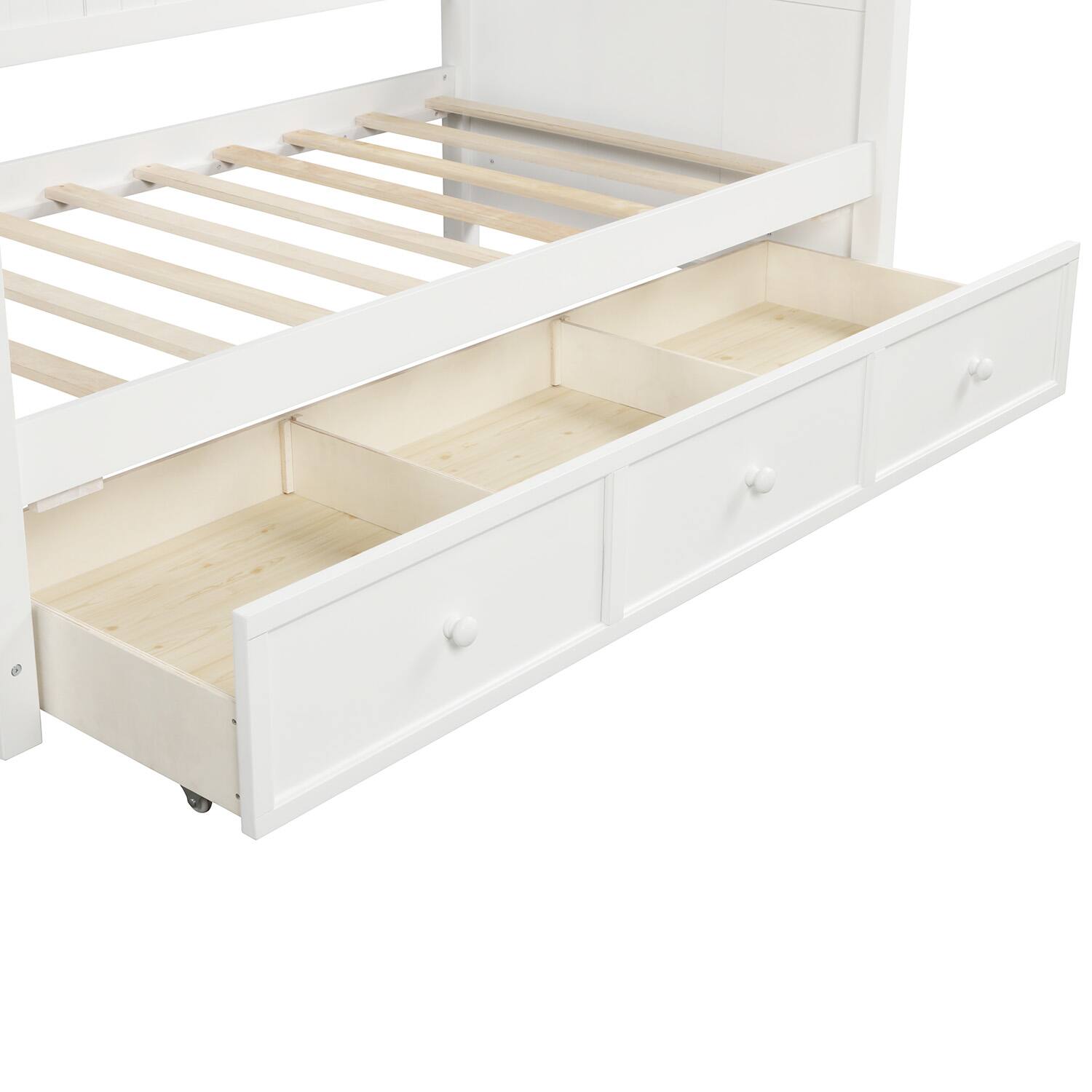 Alt View 1. Aukfa - Wood Daybed with Three Drawers ,Twin Size Daybed,No Box Spring Needed - White.