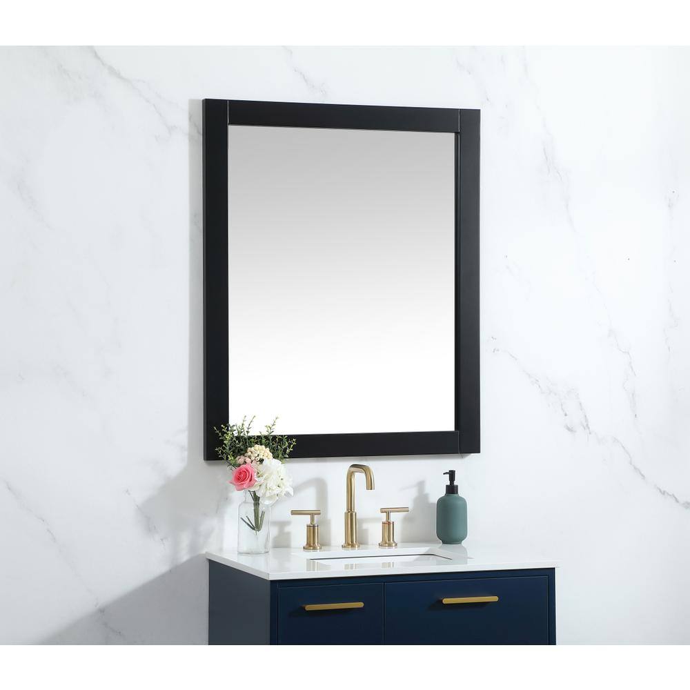 Alt View 4. Elegant Decor - Aqua vanity mirror 30x36 inch in black - Black.