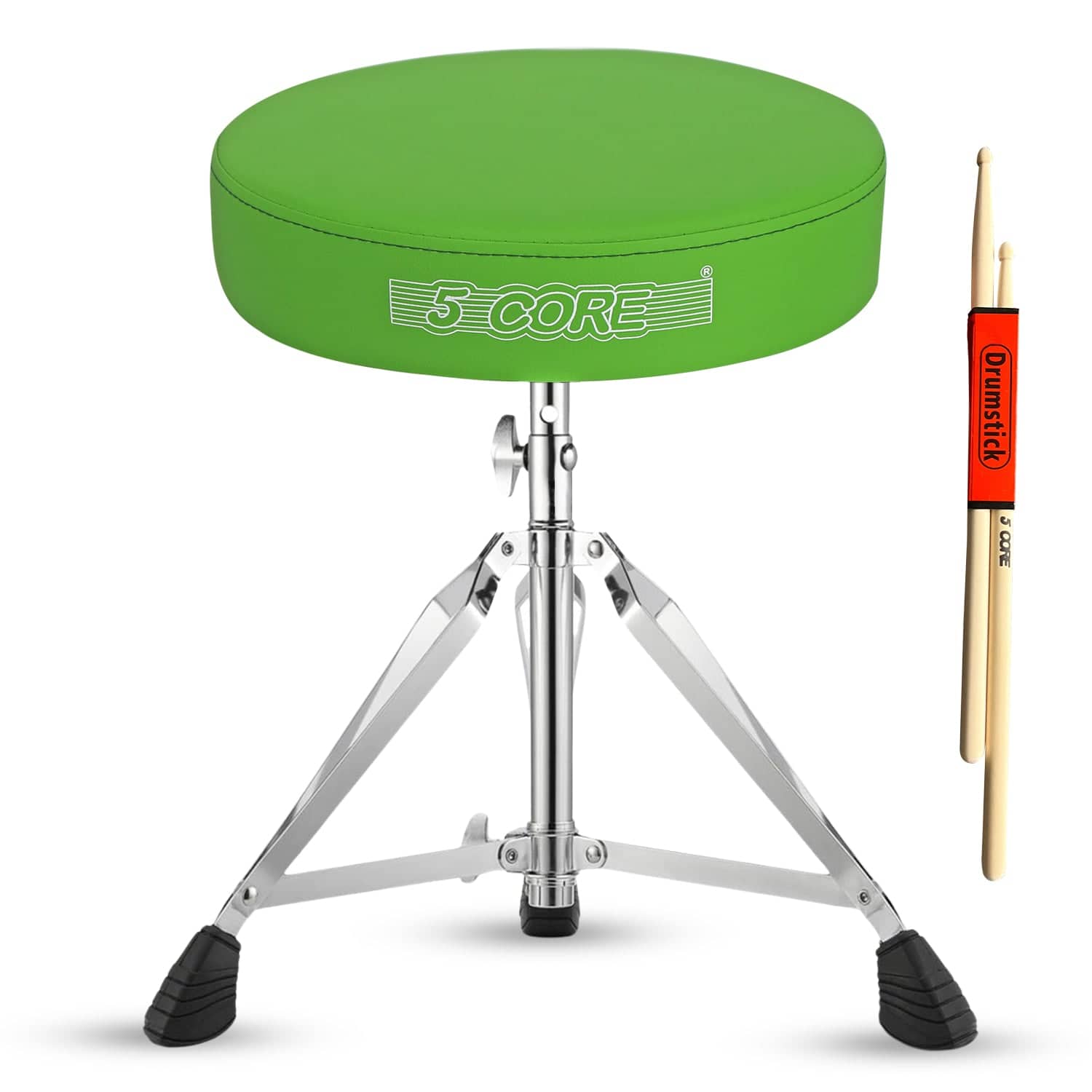 "5 CORE - Drum Throne 3"" Thick Padded Comfortable Guitar Stool Drummer Chair Adjustable Musician Seat - Green" price history on PriceWatchPro