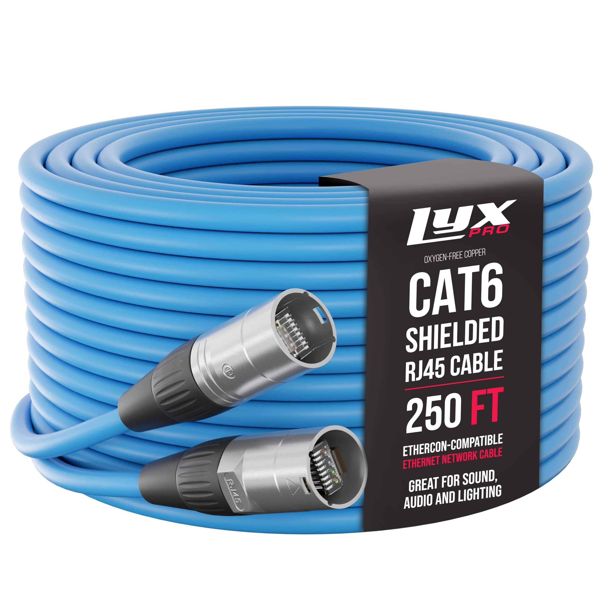Lyxpro - Shielded Cat6 Cable, RJ45 Ethercon Cable - Male to Male, 250 feet - Blue price history on PriceWatchPro
