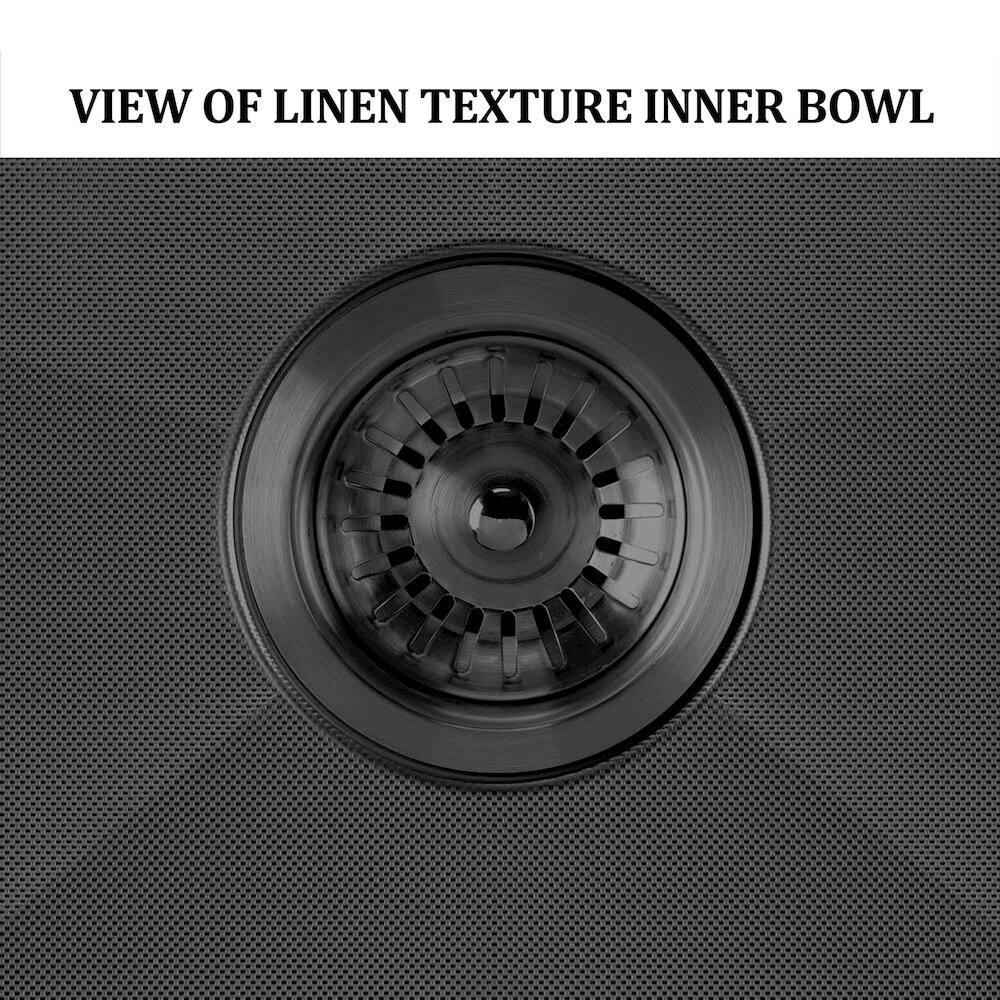 VIEW OF LINEN TEXTURE INNER BOWL
