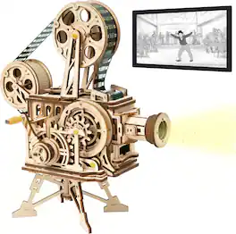 Robotime - ROKR 3D Wooden Puzzles Vitascope for Adults - Model Building Kits Mechanical Construction for Adults to Build - Brown