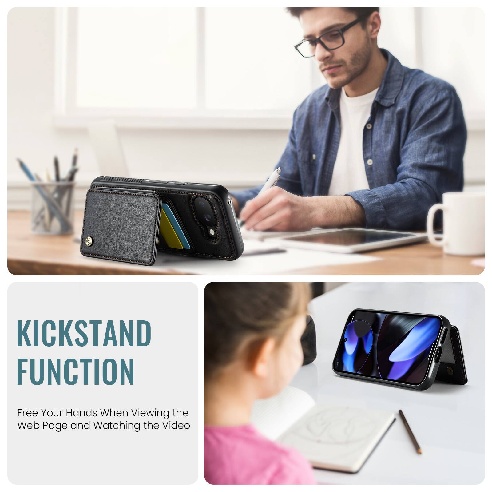 KICKSTAND FUNCTION  
Free Your Hands When Viewing the Web Page and Watching the Video