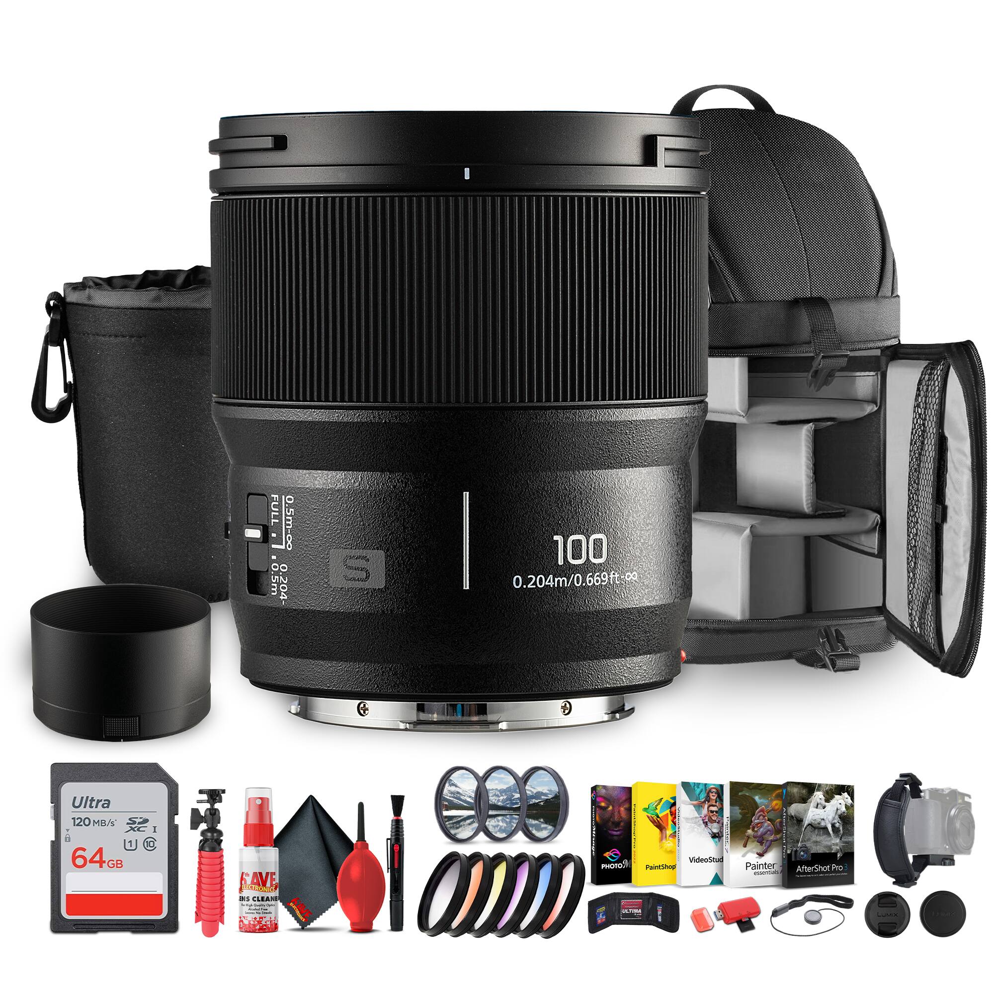 Panasonic - Lumix S 100mm f/2.8 Macro Lens | L-Mount, Weather-Sealed - Bundle - Black price history on PriceWatchPro