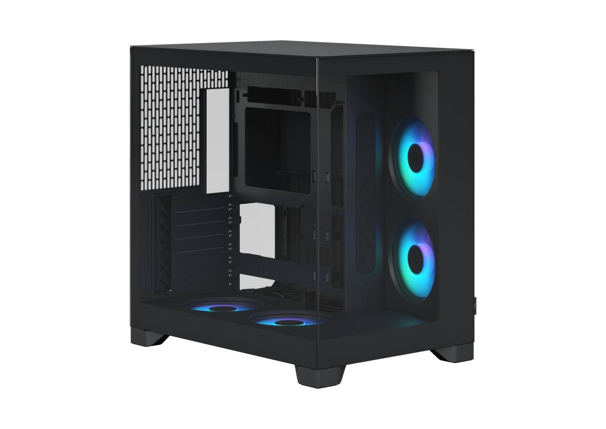 Back. Fractal Design - Fractal Design Pop 2 Vision Black RGB - Dual-Chamber Case with Glass Panels, 4 RGB Fans, Spacious E-ATX/ATX/mATX/ITX - Black.