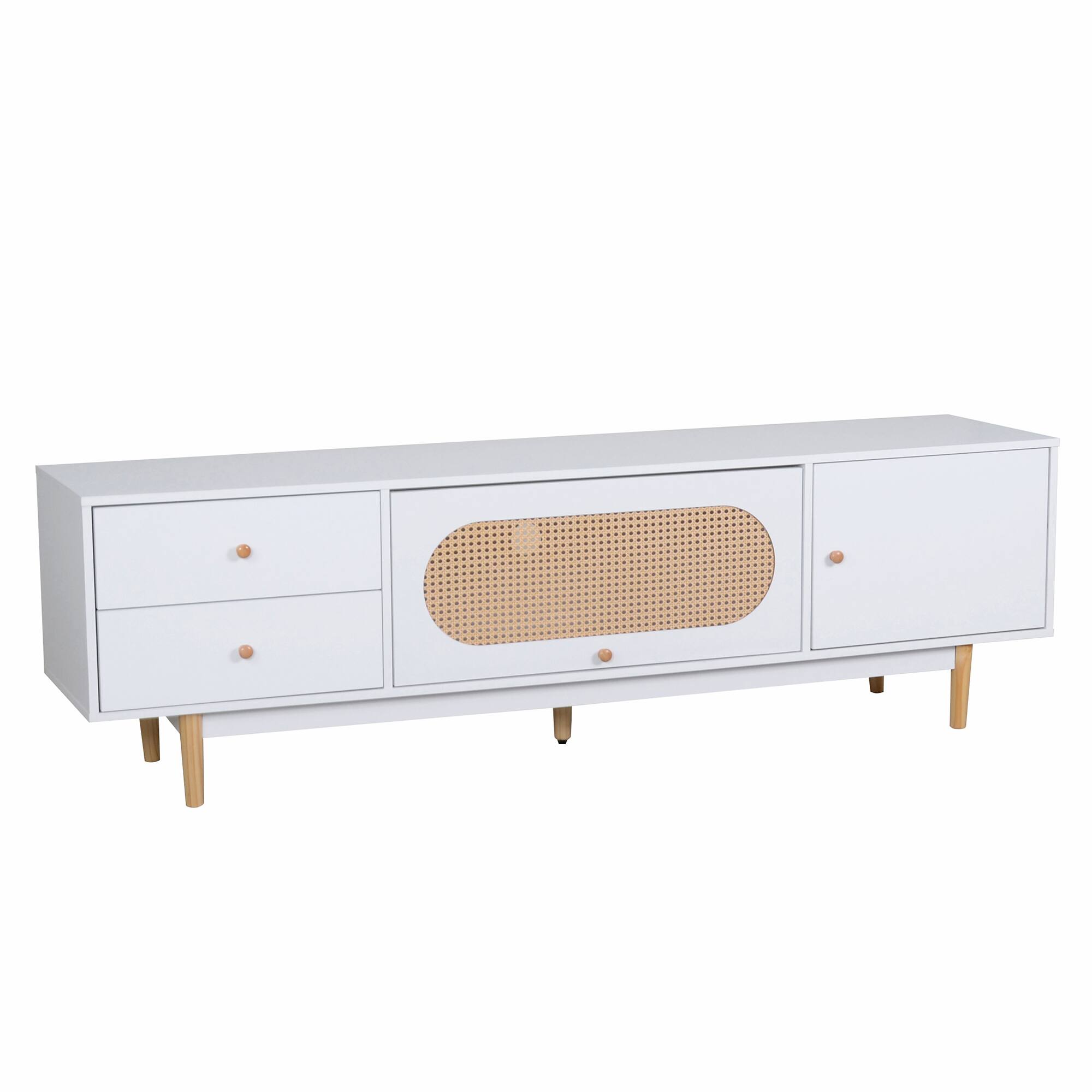 Alt View 6. Spaco - Spaco 70" TV Stand for TVs up to 80",Minimalist TV Console Table with Drawers,Media Entertainment Center for Living Room - White.