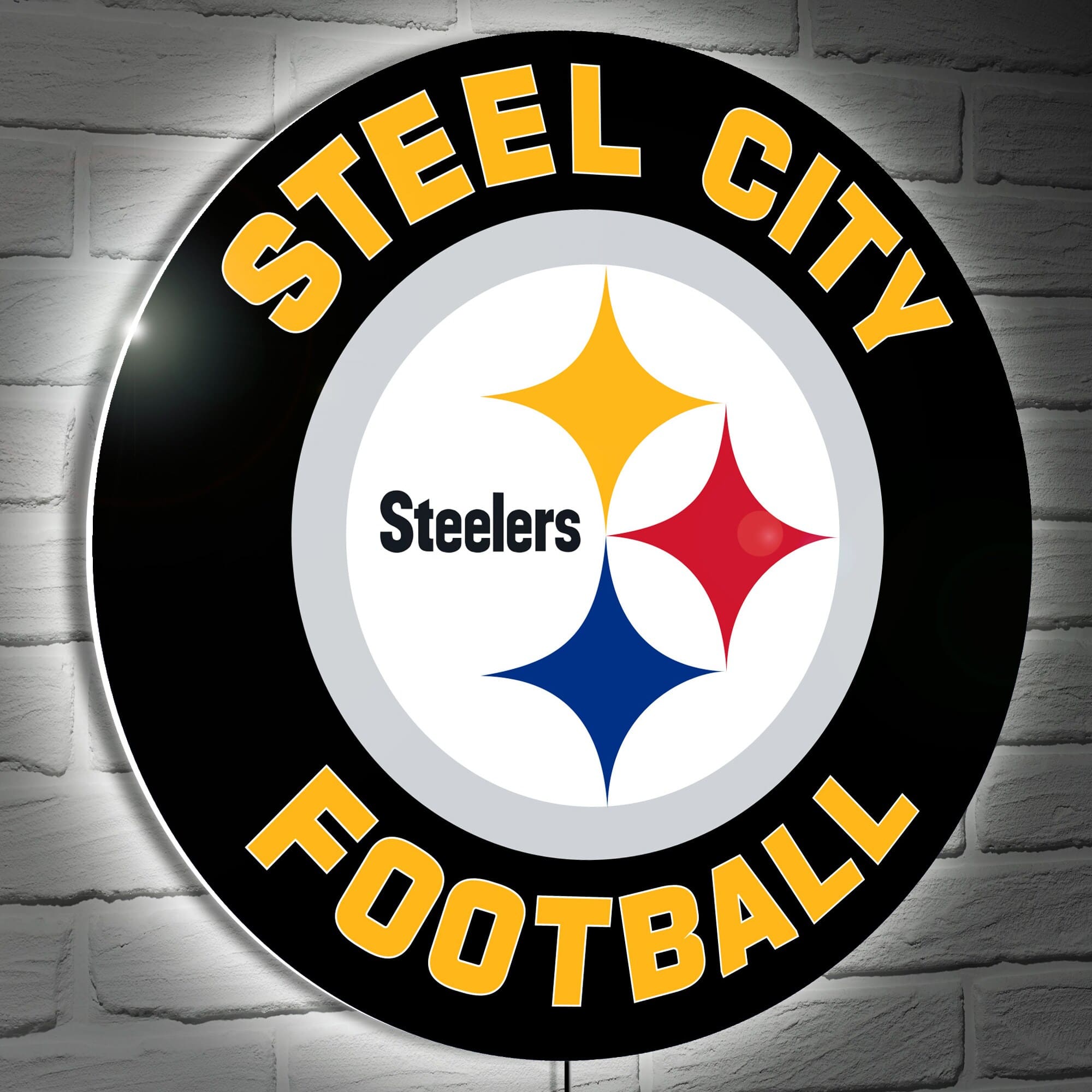 Evergreen Enterprises - Pittsburgh Steelers 23" LED Slogan Round Wall Sign - Multicolor