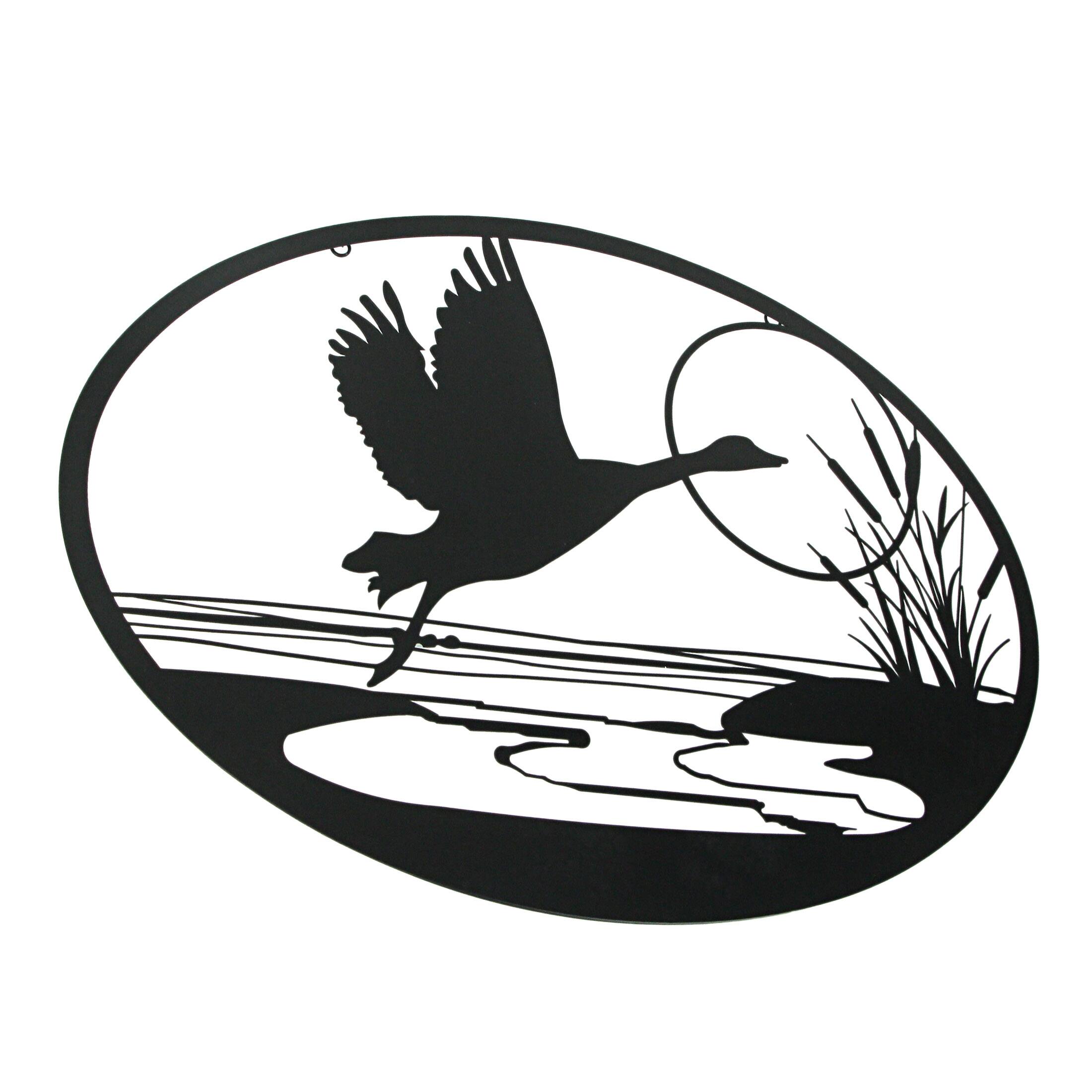 Alt View 1. Mayrich Company - Set of 2 Black Metal Goose And Ducks Wall Art Decorative Sculpture Home Decor - Black.
