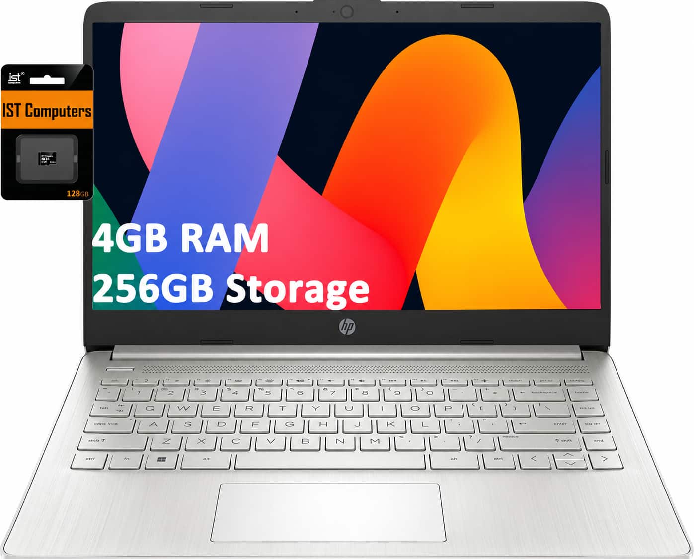 HP - 14" Laptop - Intel Celeron N4120 - Copilot - 4GB RAM - 128GB +128GB SD Card Storage - 1-Year Office 365 - Win 11 Home S - Silver