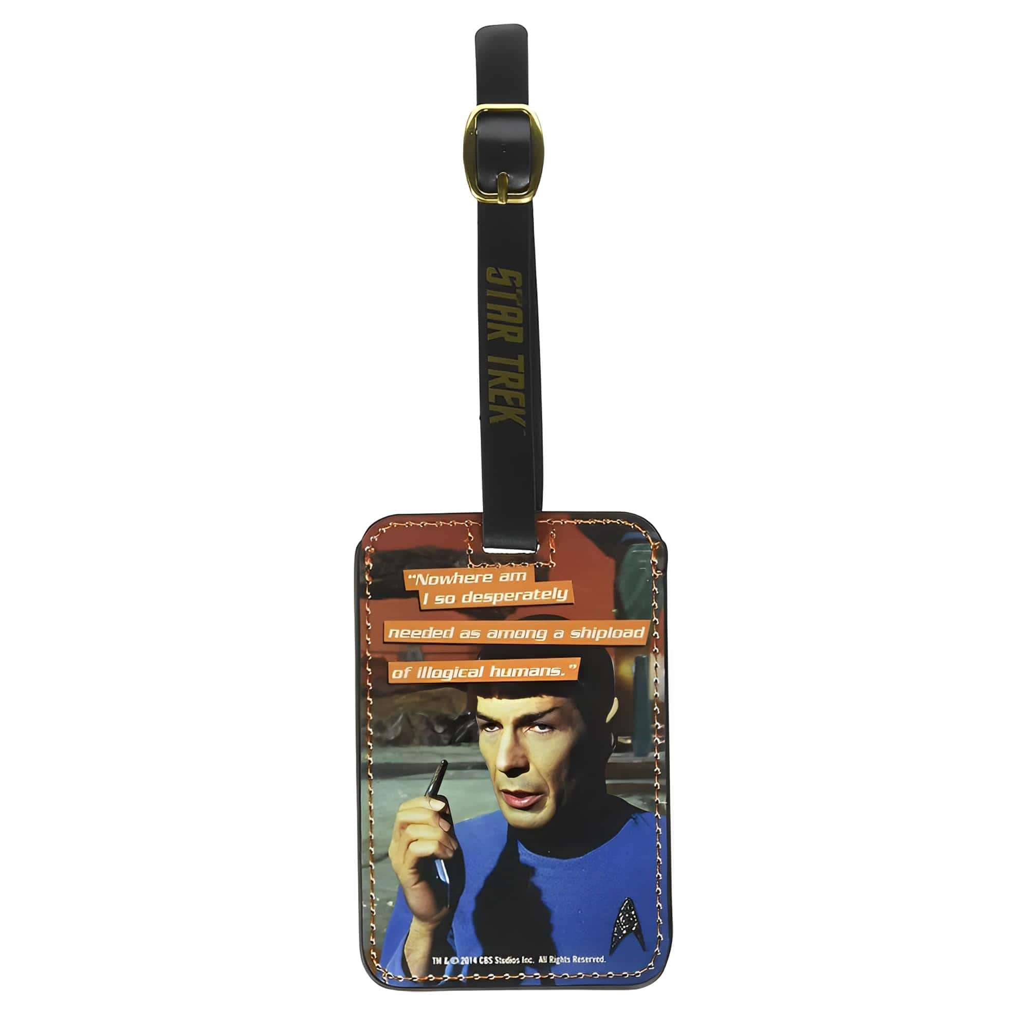 Crowded Coop - Star Trek Spock Graphic Luggage Tag - Blue