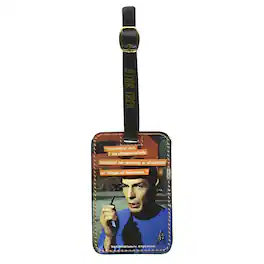 Crowded Coop - Star Trek Spock Graphic Luggage Tag - Blue