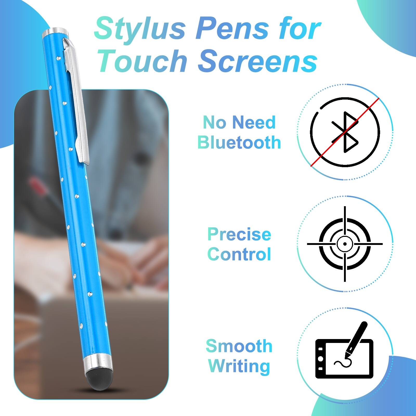 Stylus Pens for Touch Screens

- No Need Bluetooth
- Precise Control
- Smooth Writing
