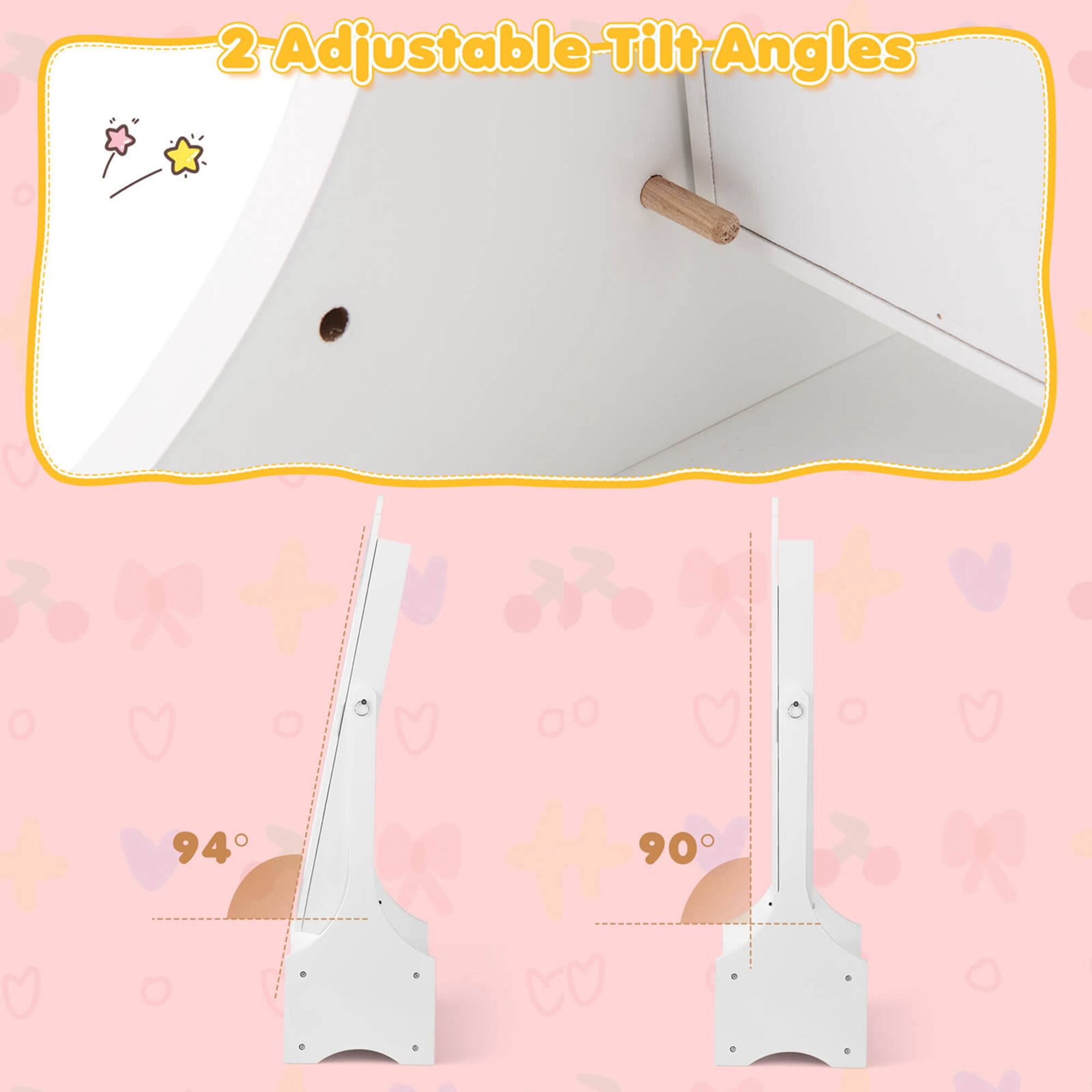2 Adjustable Tilt Angles 94° 90°