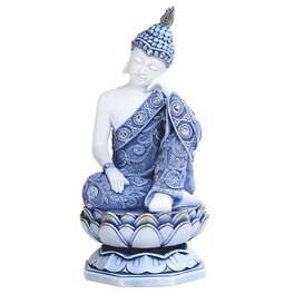 FC Design - 11"H Thai Buddha on Lotus Seat Figurine Statue Office Desk Tabletop Home Decor Gift - Multi-Color
