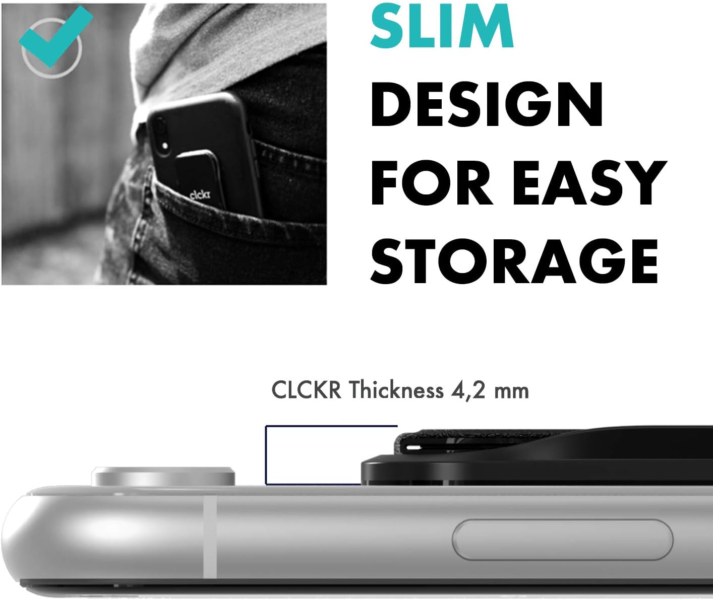 SLIM DESIGN FOR EASY STORAGE

CLKR Thickness 4.2 mm