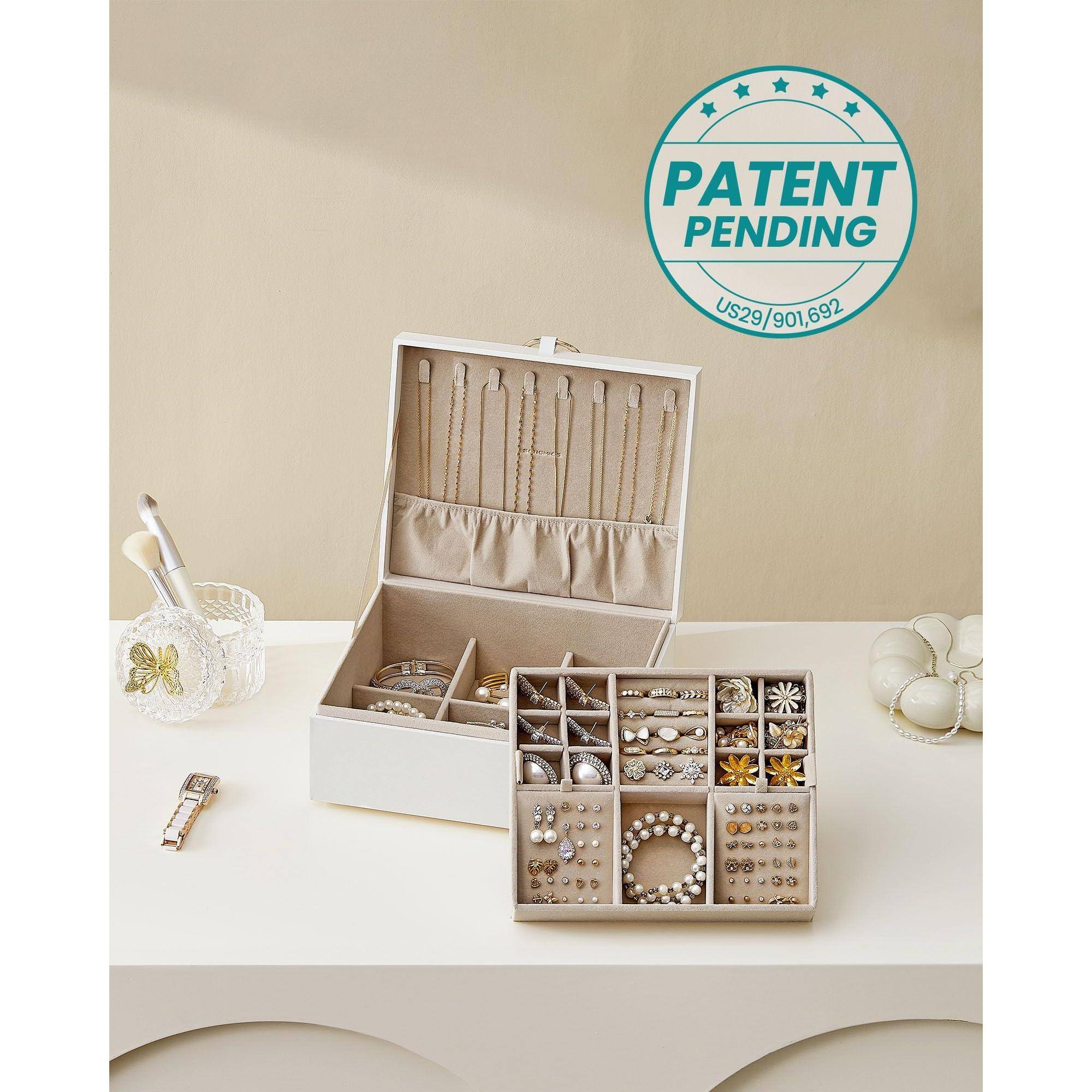 Dapper Styles 2 layer Box Organizer With Handle Removable Tray Storage ...