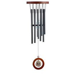 FC Design - 28" Long Traditional Wooden Round Top Black Tube Wind Chime Outdoor Patio or Garden Hanging Decoration - Multi-Color