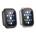 Insignia™ - Bumper with Glass Screen Protector for Apple Watch 46mm - Black and Clear