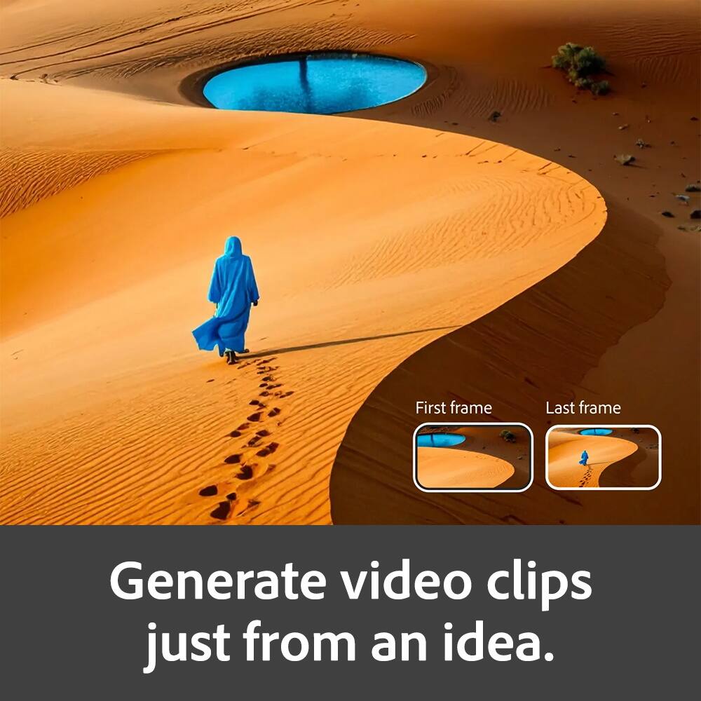 First frame Last frame

Generate video clips just from an idea.