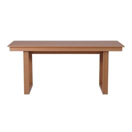 WestinTrends - Paloma 68" Outdoor HDPE Modern Rectangular Patio Dining Table With Umbrella Hole - Teak