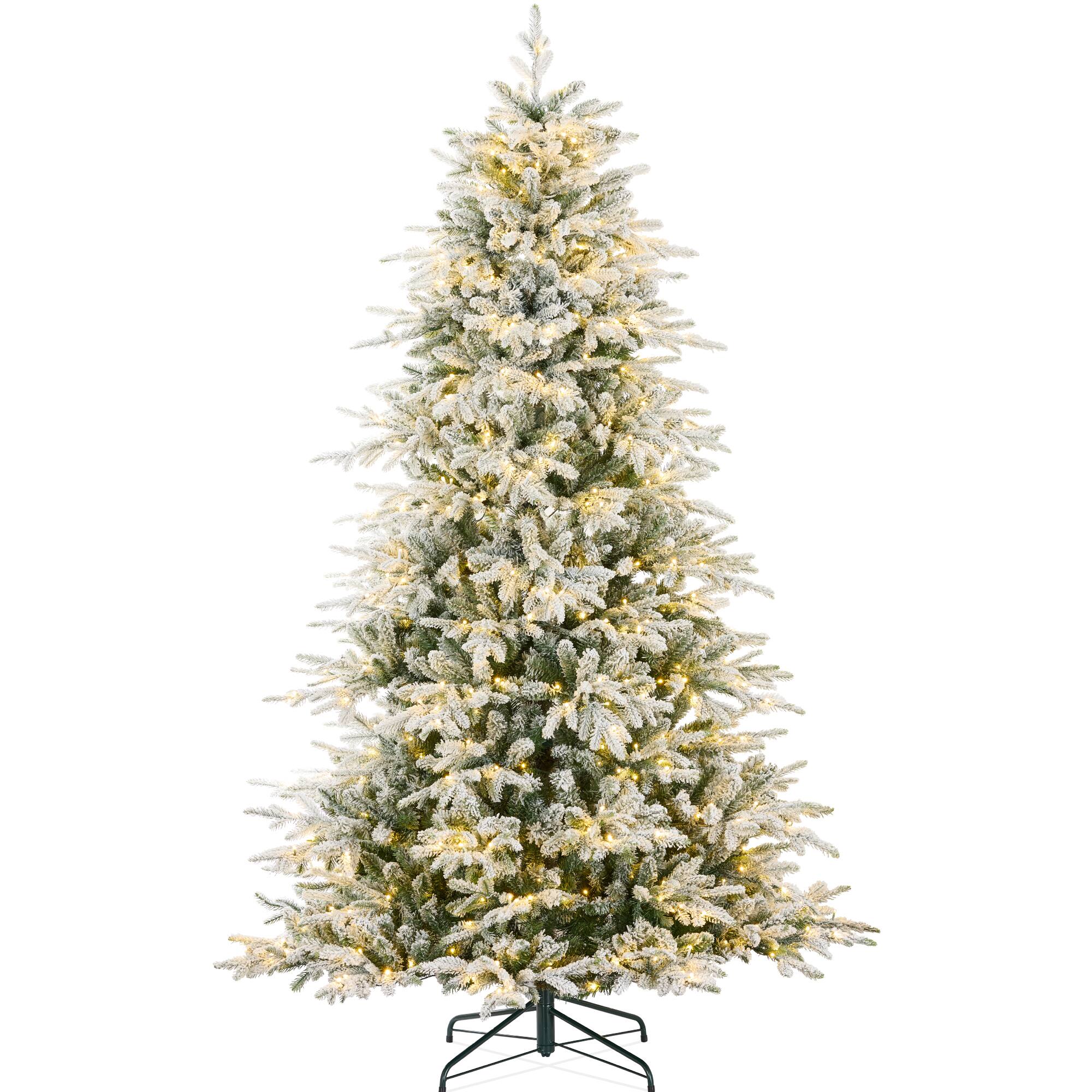 Best Choice Products - 12ft Pre-Lit Full Aspen Noble Fir Christmas Tree w/ 1,800 2-in-1 Glowing LEDs - Flocked