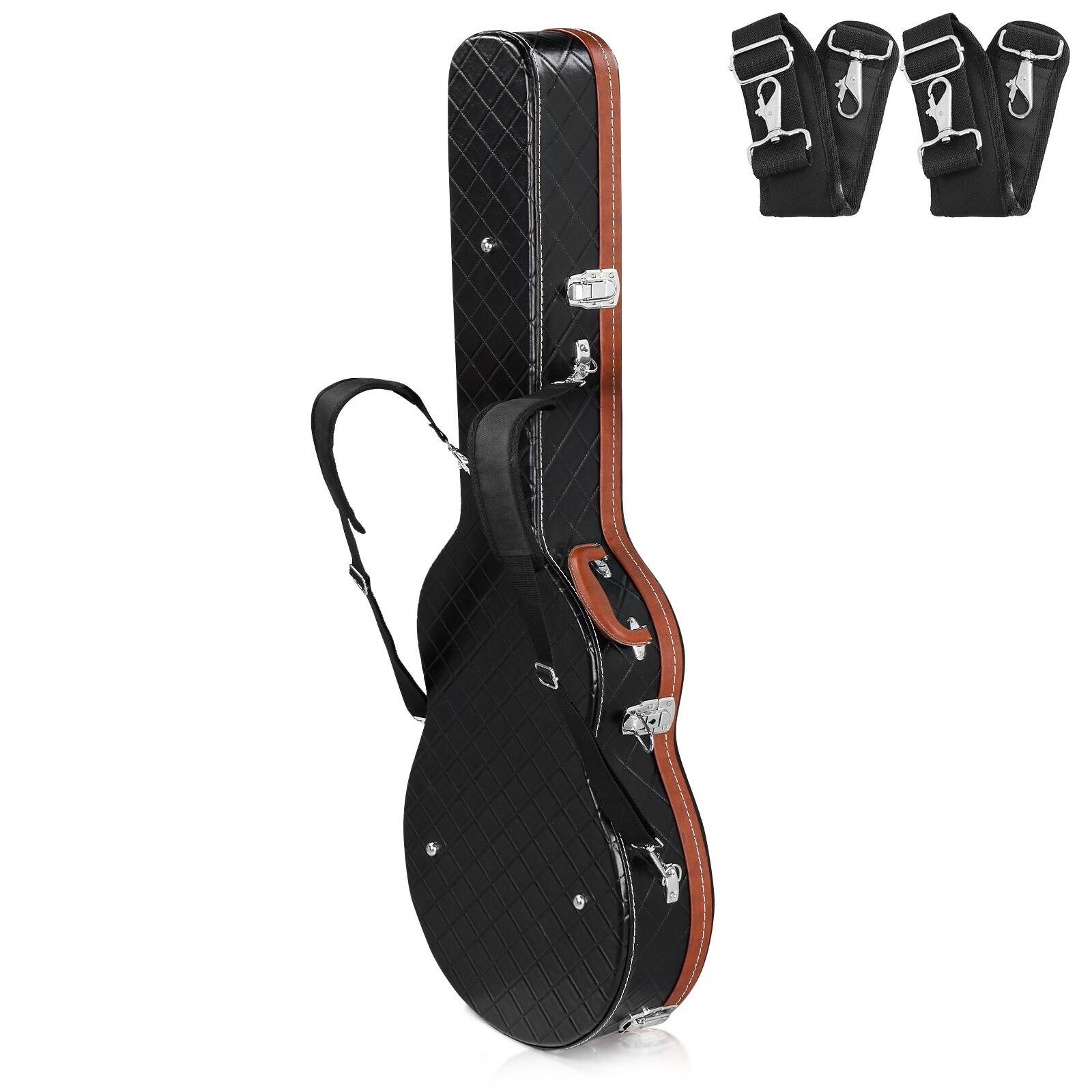 Alt View 1. Winado - Electric Guitar Hard Case,Wooden Hard-Shell 42-In Protective Carrying Case for 335-Style Semi-Hollow Hollowbody Guitar.