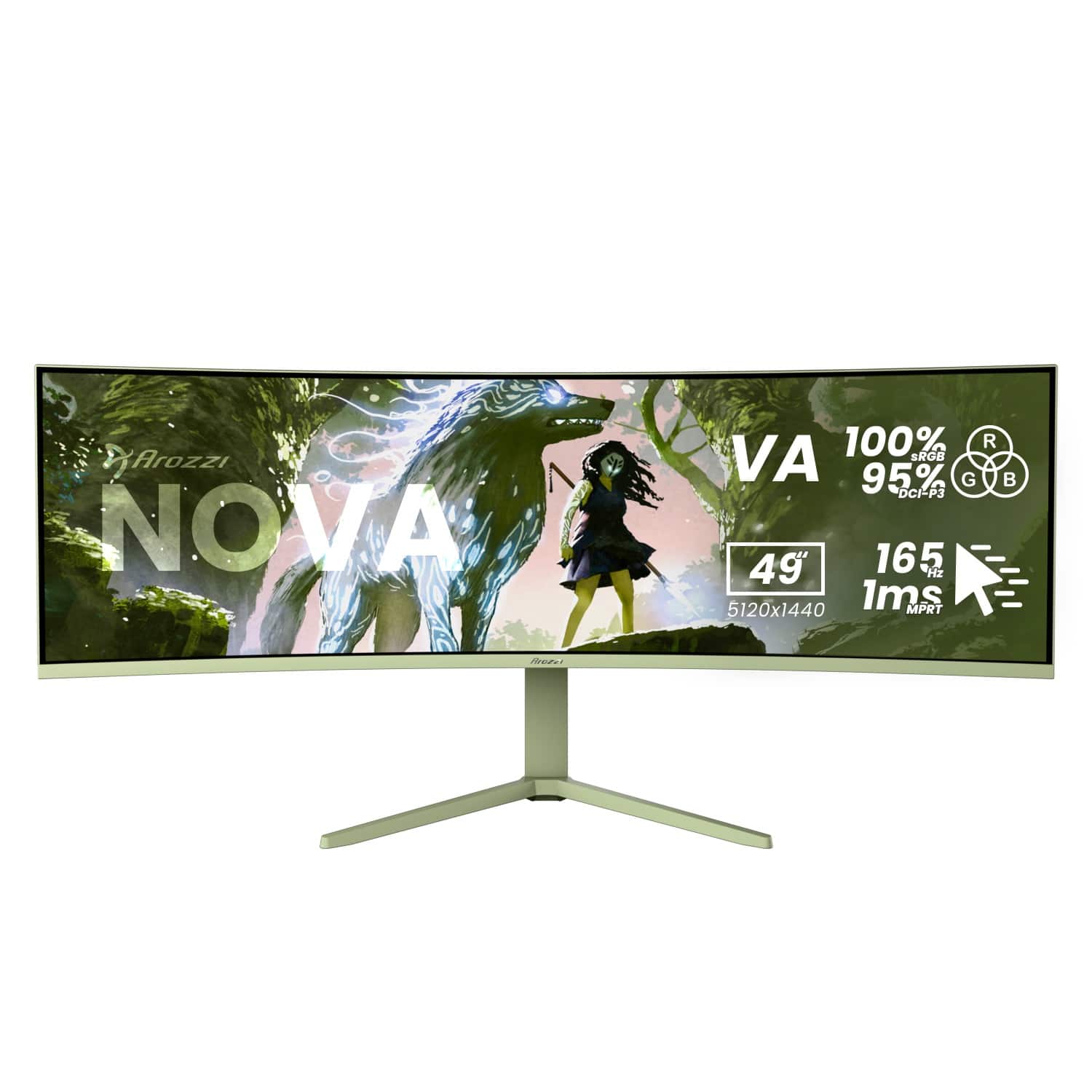 Arozzi NOVA 100% sRGB VA 95% DCI-P3 49" 165Hz 1ms MPRT 5120x1440