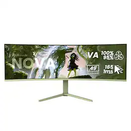 Arozzi - – Nova 49" Curved VA Dual QHD 165Hz Super Ultrawide Gaming Monitor – - Forest Green