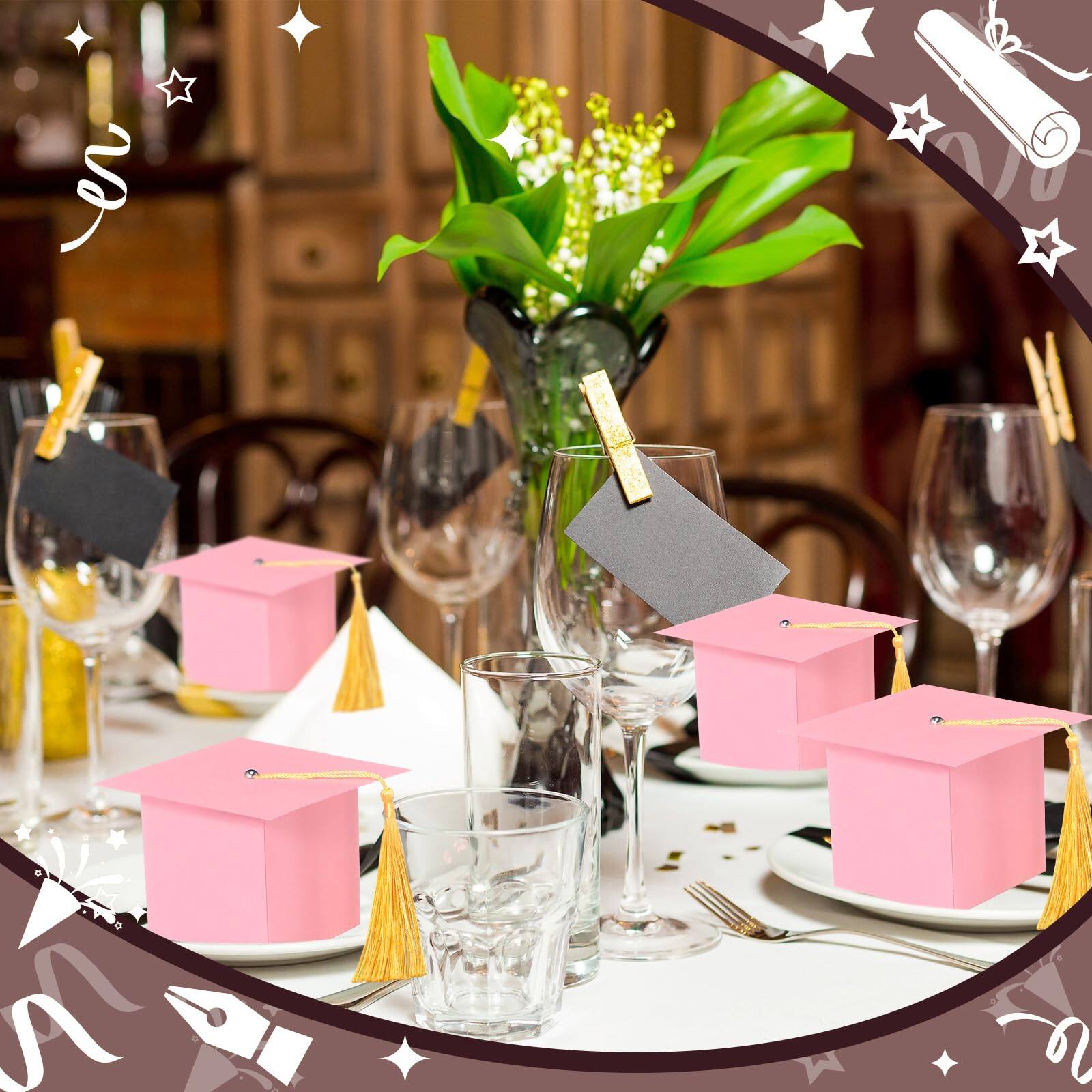 Alt View 5. Paradigms Interiors - Graduation Candy Box Party Gift Boxes Decorations Cap Chocolate Cookie Supplies For Ceremony Party pink - Maroon.