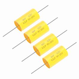 Unique Bargains - 4pcs 8.2uf Frequency Divider Capacitor, 250V Axial Audio Speaker Crossover MKP Film Capacitor - Yellow